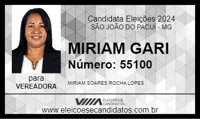 Candidato MIRIAM GARI 2024 - SÃO JOÃO DO PACUÍ - Eleições