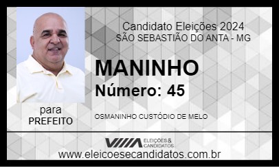 Candidato MANINHO 2024 - SÃO SEBASTIÃO DO ANTA - Eleições