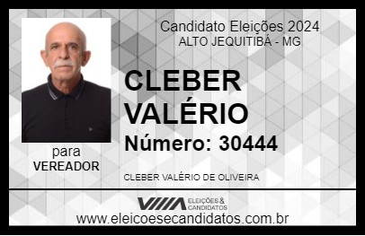 Candidato CLEBER VALÉRIO 2024 - ALTO JEQUITIBÁ - Eleições