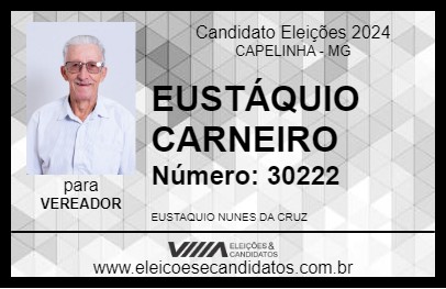 Candidato EUSTÁQUIO CARNEIRO 2024 - CAPELINHA - Eleições