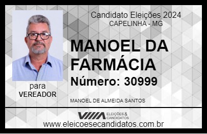 Candidato MANOEL DA FARMÁCIA 2024 - CAPELINHA - Eleições