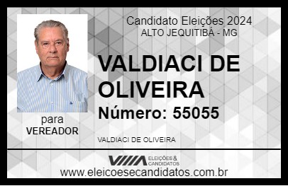 Candidato VALDIACI DE OLIVEIRA 2024 - ALTO JEQUITIBÁ - Eleições