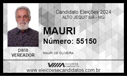 Candidato MAURI 2024 - ALTO JEQUITIBÁ - Eleições