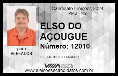 Candidato ELSO DO AÇOUGUE 2024 - PIAU - Eleições