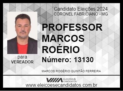 Candidato PROF. MARCOS ROGERIO 2024 - CORONEL FABRICIANO - Eleições