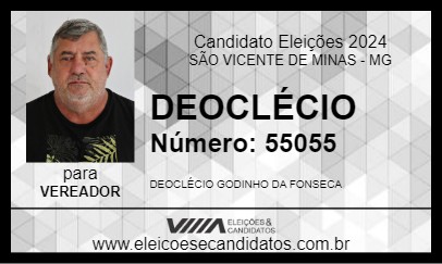 Candidato DEOCLÉCIO 2024 - SÃO VICENTE DE MINAS - Eleições