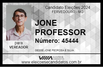 Candidato JONE PROFESSOR 2024 - FERVEDOURO - Eleições