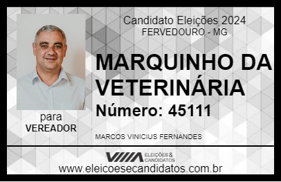 Candidato MARQUINHO DA VETERINÁRIA 2024 - FERVEDOURO - Eleições