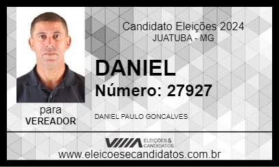 Candidato DANIEL VIGILANTE 2024 - JUATUBA - Eleições