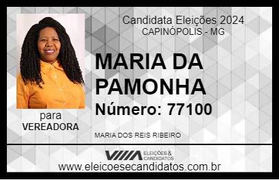 Candidato MARIA DA PAMONHA 2024 - CAPINÓPOLIS - Eleições