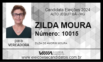 Candidato ZILDA MOURA 2024 - ALTO JEQUITIBÁ - Eleições