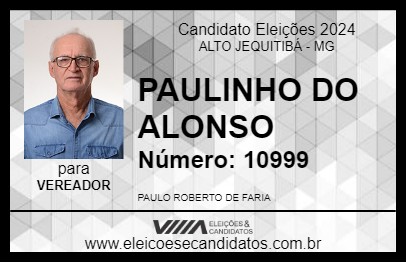 Candidato PAULINHO DO ALONSO 2024 - ALTO JEQUITIBÁ - Eleições