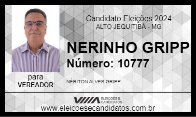 Candidato NERINHO GRIPP 2024 - ALTO JEQUITIBÁ - Eleições