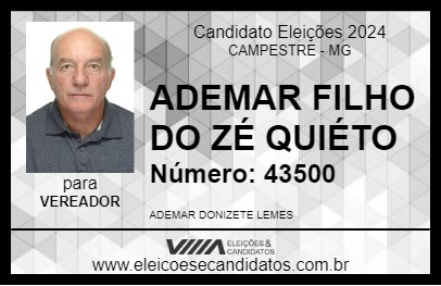 Candidato ADEMAR FILHO DO ZÉ QUIÉTO 2024 - CAMPESTRE - Eleições