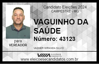 Candidato VAGUINHO DA SAÚDE 2024 - CAMPESTRE - Eleições