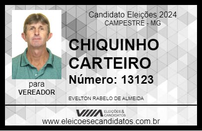 Candidato CHIQUINHO CARTEIRO 2024 - CAMPESTRE - Eleições