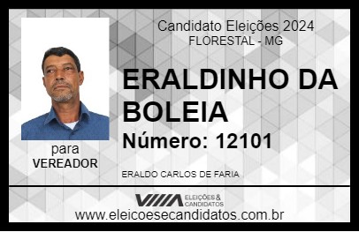 Candidato ERALDINHO DA BOLEIA 2024 - FLORESTAL - Eleições