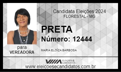 Candidato PRETA 2024 - FLORESTAL - Eleições