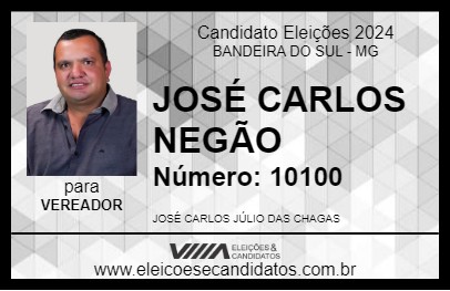 Candidato JOSÉ CARLOS NEGÃO 2024 - BANDEIRA DO SUL - Eleições