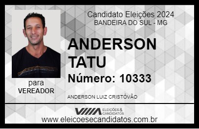 Candidato ANDERSON TATU 2024 - BANDEIRA DO SUL - Eleições