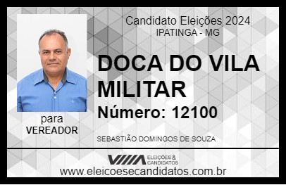 Candidato DOCA DO VILA MILITAR  2024 - IPATINGA - Eleições