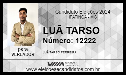 Candidato LUÃ TARSO  2024 - IPATINGA - Eleições