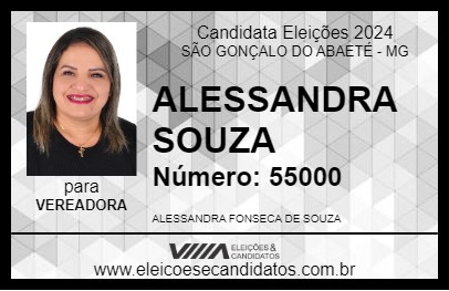 Candidato ALESSANDRA SOUZA 2024 - SÃO GONÇALO DO ABAETÉ - Eleições