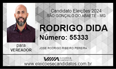 Candidato RODRIGO  DIDA 2024 - SÃO GONÇALO DO ABAETÉ - Eleições