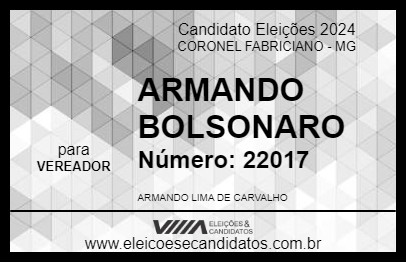 Candidato ARMANDO BOLSONARO 2024 - CORONEL FABRICIANO - Eleições