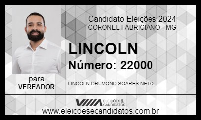 Candidato LINCOLN 2024 - CORONEL FABRICIANO - Eleições