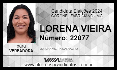 Candidato LORENA VIEIRA 2024 - CORONEL FABRICIANO - Eleições