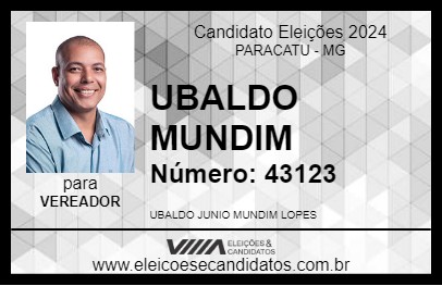 Candidato UBALDO MUNDIM  2024 - PARACATU - Eleições