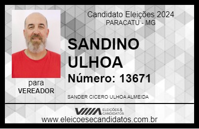 Candidato SANDINO ULHOA 2024 - PARACATU - Eleições