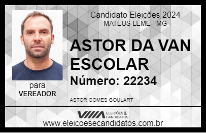 Candidato ASTOR DA VAN ESCOLAR 2024 - MATEUS LEME - Eleições