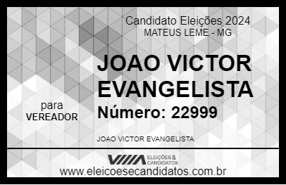 Candidato JOAO VICTOR EVANGELISTA 2024 - MATEUS LEME - Eleições