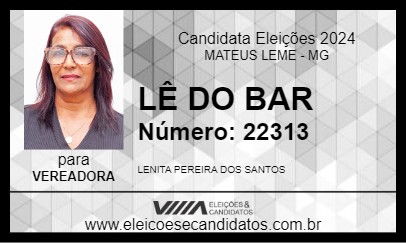 Candidato LÊ DO BAR 2024 - MATEUS LEME - Eleições