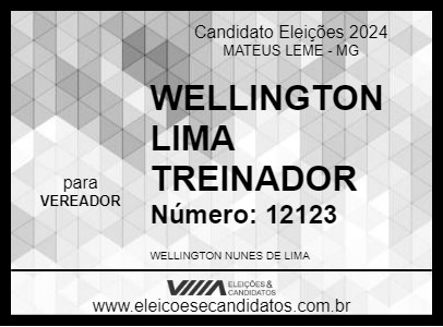 Candidato WELLINGTON LIMA TREINADOR 2024 - MATEUS LEME - Eleições