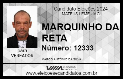 Candidato MARQUINHO DA RETA 2024 - MATEUS LEME - Eleições