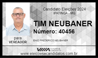 Candidato TIM NEUBANER 2024 - IPATINGA - Eleições