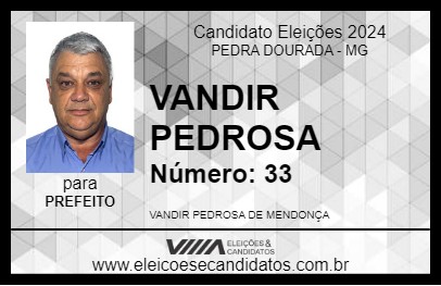 Candidato VANDIR PEDROSA 2024 - PEDRA DOURADA - Eleições