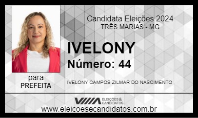 Candidato IVELONY 2024 - TRÊS MARIAS - Eleições