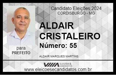 Candidato ALDAIR CRISTALEIRO 2024 - CORDISBURGO - Eleições