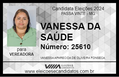 Candidato VANESSA DO ALAN 2024 - PASSA VINTE - Eleições