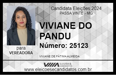 Candidato VIVIANE DO PANDU 2024 - PASSA VINTE - Eleições