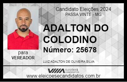 Candidato ADALTON DO COLODINO 2024 - PASSA VINTE - Eleições