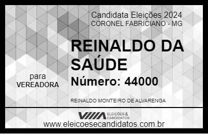 Candidato REINALDO DA SAÚDE 2024 - CORONEL FABRICIANO - Eleições