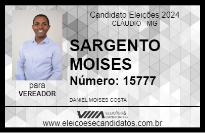 Candidato SARGENTO MOISES 2024 - CLÁUDIO - Eleições