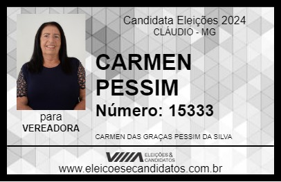 Candidato CARMEN PESSIM 2024 - CLÁUDIO - Eleições