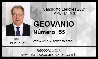 Candidato GEOVANIO  2024 - PIMENTA - Eleições