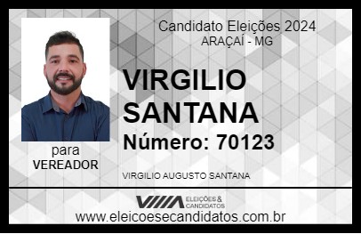 Candidato VIRGILIO SANTANA 2024 - ARAÇAÍ - Eleições